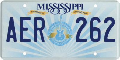 MS license plate AER262