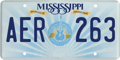 MS license plate AER263