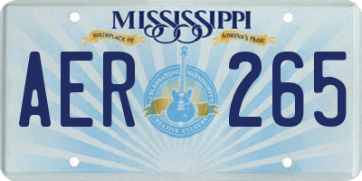 MS license plate AER265