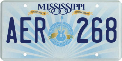 MS license plate AER268