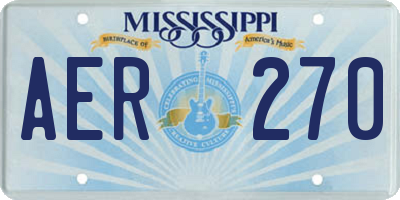 MS license plate AER270