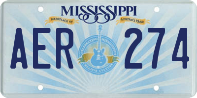 MS license plate AER274