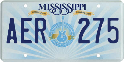 MS license plate AER275