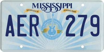 MS license plate AER279