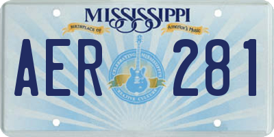 MS license plate AER281