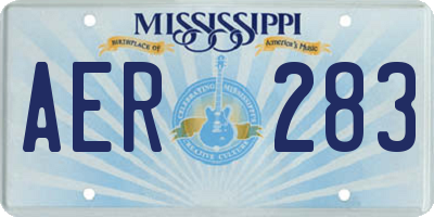 MS license plate AER283