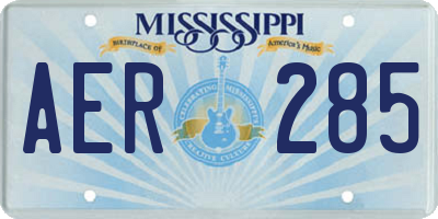 MS license plate AER285