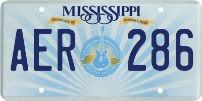 MS license plate AER286
