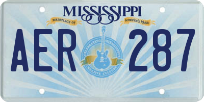 MS license plate AER287