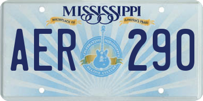 MS license plate AER290