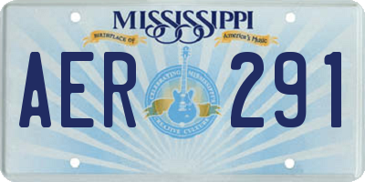 MS license plate AER291