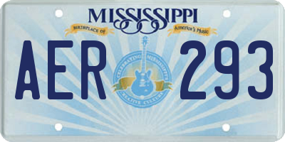 MS license plate AER293
