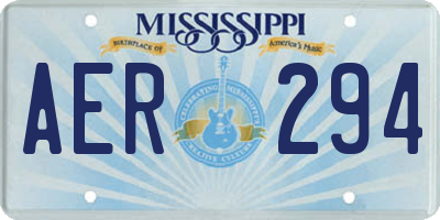 MS license plate AER294