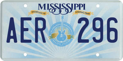 MS license plate AER296