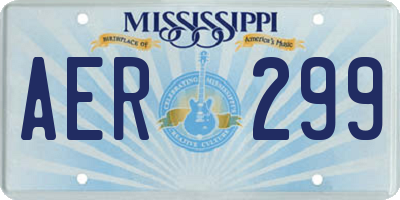 MS license plate AER299