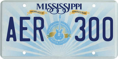 MS license plate AER300