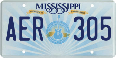 MS license plate AER305