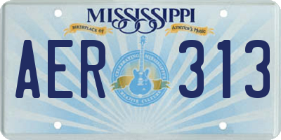 MS license plate AER313