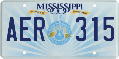 MS license plate AER315