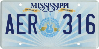 MS license plate AER316