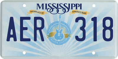 MS license plate AER318