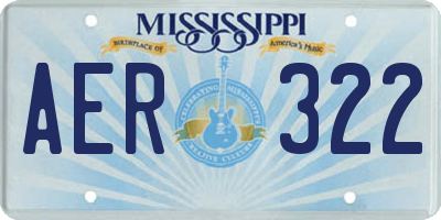 MS license plate AER322