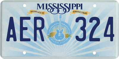 MS license plate AER324