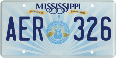 MS license plate AER326