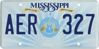MS license plate AER327