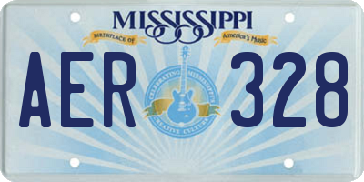 MS license plate AER328
