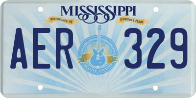 MS license plate AER329