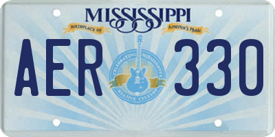 MS license plate AER330