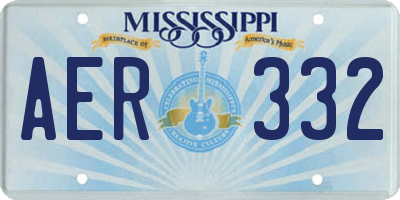 MS license plate AER332