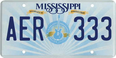 MS license plate AER333