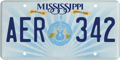 MS license plate AER342