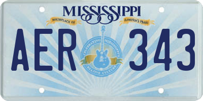MS license plate AER343