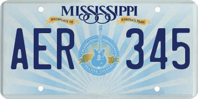 MS license plate AER345