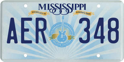 MS license plate AER348