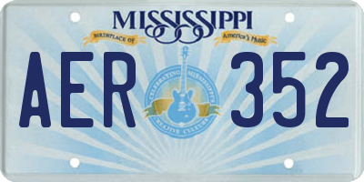 MS license plate AER352