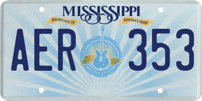 MS license plate AER353