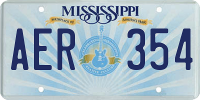 MS license plate AER354