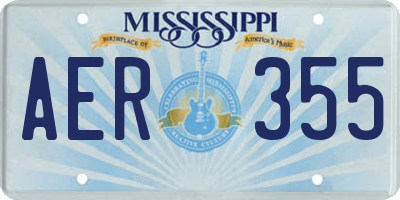 MS license plate AER355