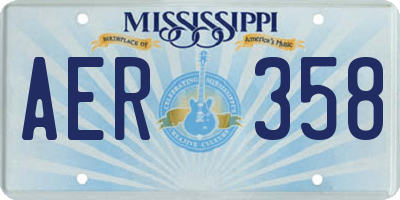 MS license plate AER358