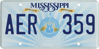 MS license plate AER359