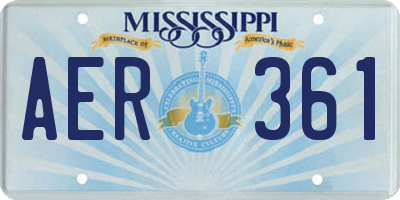 MS license plate AER361
