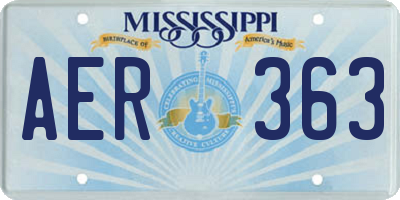 MS license plate AER363