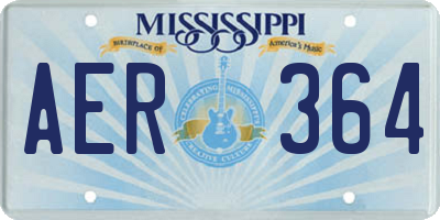 MS license plate AER364