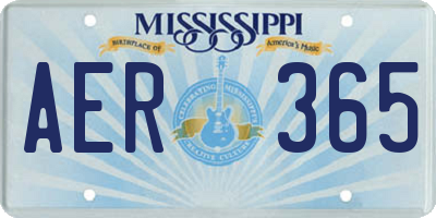 MS license plate AER365