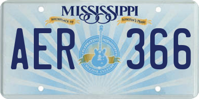MS license plate AER366