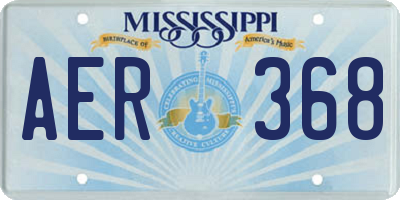 MS license plate AER368
